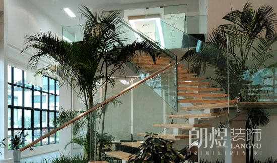 高新技術(shù)公司辦公室裝修效果圖-樓梯一角