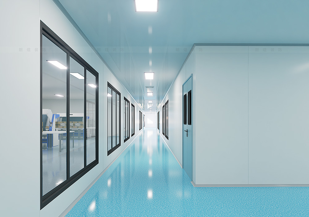 制造業(yè)3000平潔凈車間廠房裝修效果圖1